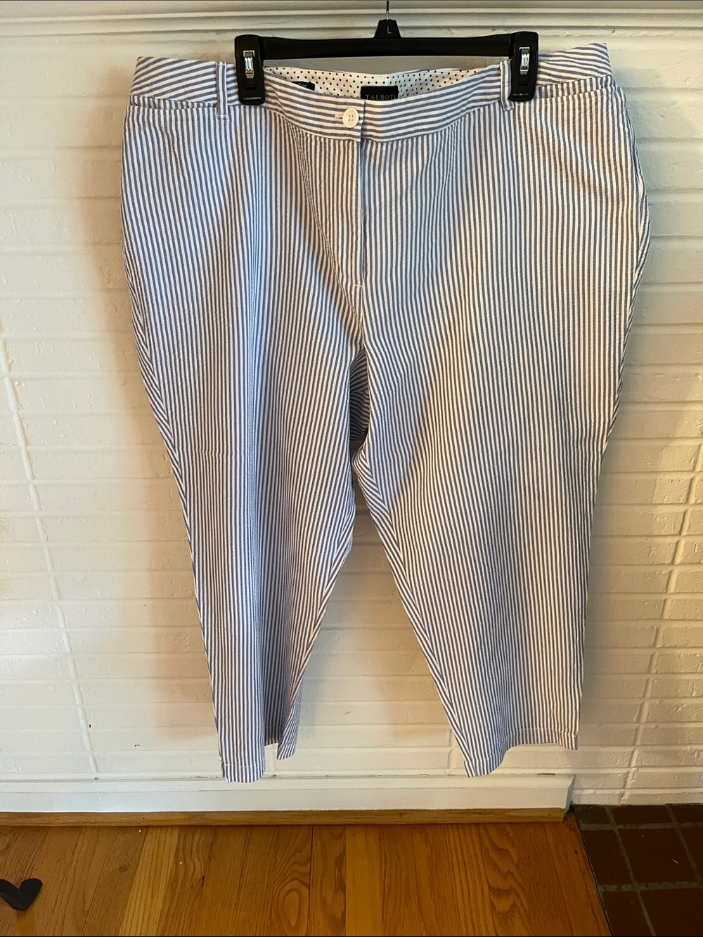 Talbots Blue and White Stripe Crop Pants